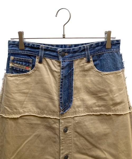 DIESEL（ディーゼル）DIESEL (ディーゼル) デニムミックスロングスカート ベージュ サイズ:27の古着・服飾アイテム