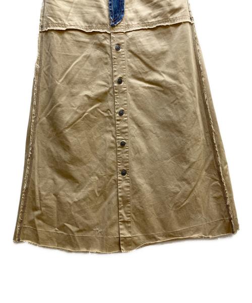 DIESEL（ディーゼル）DIESEL (ディーゼル) デニムミックスロングスカート ベージュ サイズ:27の古着・服飾アイテム