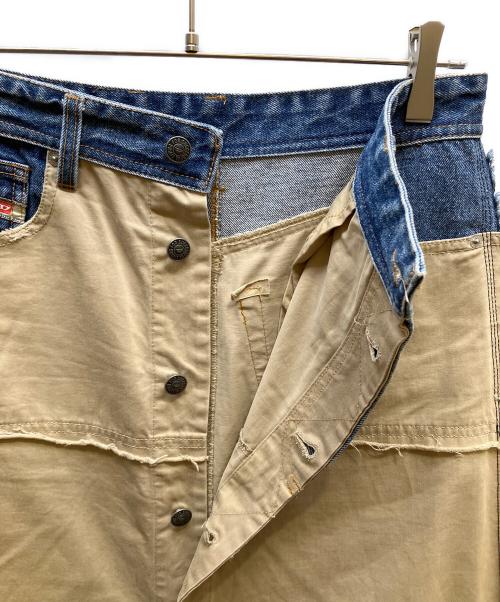 DIESEL（ディーゼル）DIESEL (ディーゼル) デニムミックスロングスカート ベージュ サイズ:27の古着・服飾アイテム