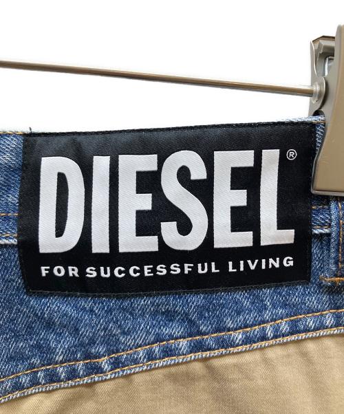 DIESEL（ディーゼル）DIESEL (ディーゼル) デニムミックスロングスカート ベージュ サイズ:27の古着・服飾アイテム