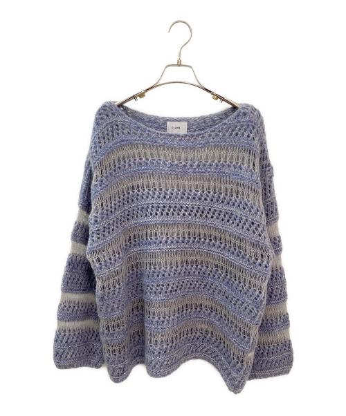 CLANE（クラネ）CLANE (クラネ) シアーボーダーモヘアニット ラベンダー サイズ:1の古着・服飾アイテム