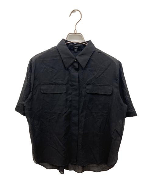 theory（セオリー）theory (セオリー) CHAMBRAY VOILE SS CLASSIC SHIRT ブラック サイズ:Ｓの古着・服飾アイテム