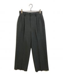 Spick and Span（スピック＆スパン）の古着「ダブルクロスツータックパンツ」｜チャコールグレー