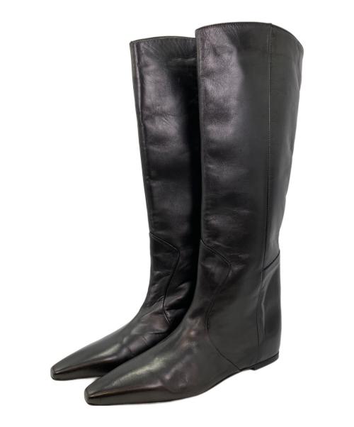 CORSO ROMA 9（コルソローマノーヴェ）CORSO ROMA 9 (コルソローマノーヴェ) インヒールロングブーツ ブラック サイズ:39の古着・服飾アイテム