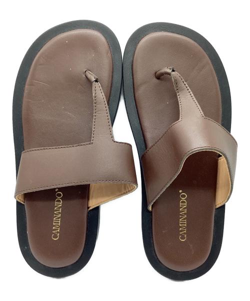Caminando（カミナンド）Caminando (カミナンド) THONG PLATFORM / トング ブラウン サイズ:7の古着・服飾アイテム
