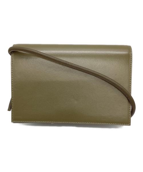 theory（セオリー）theory (セオリー) レザーショルダーバッグ カーキの古着・服飾アイテム