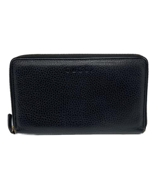 GUCCI（グッチ）GUCCI (グッチ) ラウンドファスナー長財布 ブラックの古着・服飾アイテム