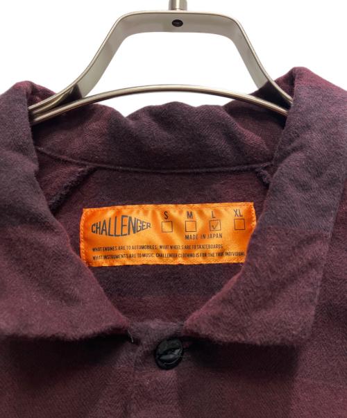CHALLENGER（チャレンジャー）CHALLENGER (チャレンジャー) L/S PATCH CHECK SHIRT ボルドー サイズ:Lの古着・服飾アイテム