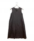 23区ニジュウサンク）の古着「リネンビスコースツイル Vネック ワンピース」｜グレー