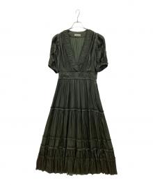 ULLA JOHNSON（ウラ ジョンソン）の古着「ギャザーワンピース」｜カーキ
