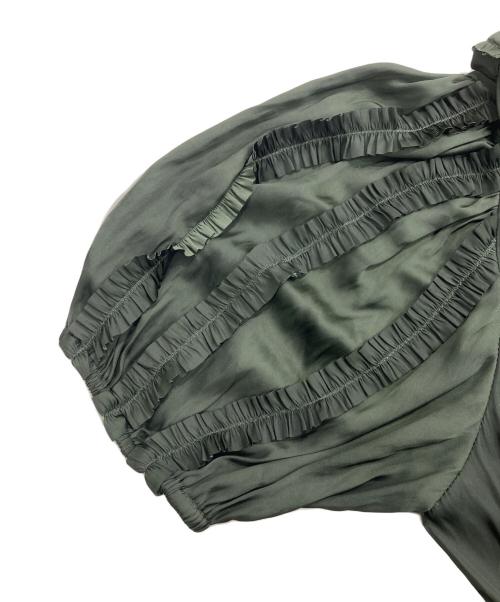 ULLA JOHNSON（ウラ ジョンソン）ULLA JOHNSON (ウラ ジョンソン) ギャザーワンピース カーキ サイズ:2の古着・服飾アイテム