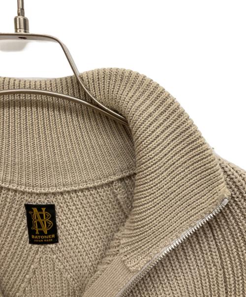 BATONER（バトナ―）BATONER (バトナ―) コットンシグネチャードライバーズニットセーター ベージュ サイズ:2の古着・服飾アイテム