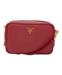 PRADA（プラダ）の古着「サフィアーノレザーミニショルダーバッグ」｜レッド