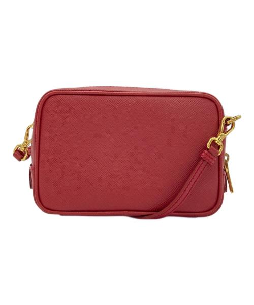 PRADA（プラダ）PRADA (プラダ) サフィアーノレザーミニショルダーバッグ レッドの古着・服飾アイテム