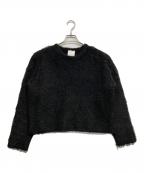 Whim Gazetteウィムガゼット）の古着「ミックスヤーンクルーネックニットプルオーバー」｜ブラック