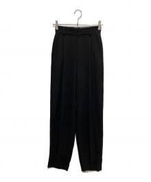 6(ROKU) BEAUTY&YOUTH（ロク ビューティーアンドユース）の古着「ジョーゼット テーパード タックパンツ」｜ブラック