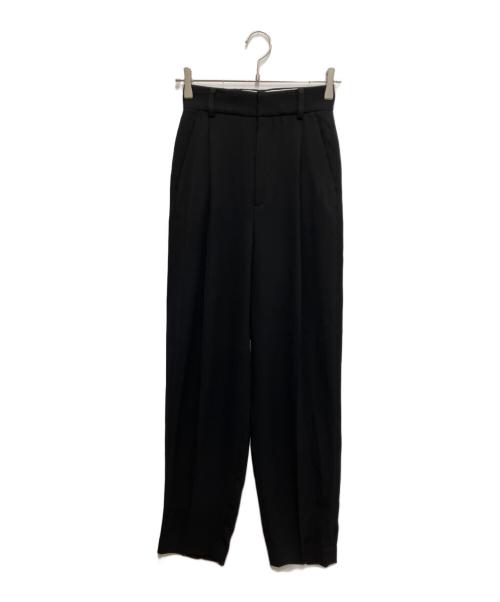 6(ROKU) BEAUTY&YOUTH（ロク ビューティーアンドユース）6(ROKU) BEAUTY&YOUTH (ロク ビューティーアンドユース) ジョーゼット テーパード タックパンツ ブラック サイズ:32 未使用品の古着・服飾アイテム