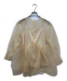 CADUNE（カデュネ）の古着「ビッグペプラムブラウス」｜イエロー