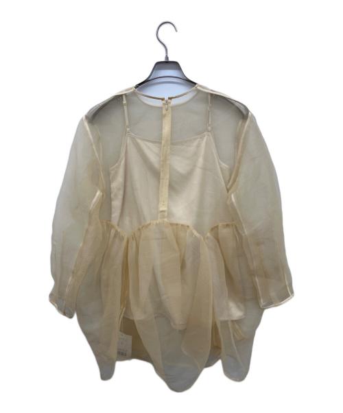 CADUNE（カデュネ）CADUNE (カデュネ) ビッグペプラムブラウス イエロー サイズ:36の古着・服飾アイテム