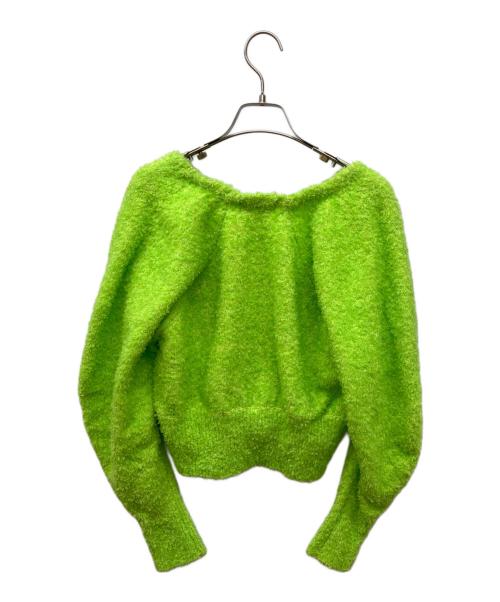 MAISON SPECIAL（メゾンスペシャル）MAISON SPECIAL (メゾンスペシャル) スラッシュVネックカーディガン 黄緑 サイズ:FREEの古着・服飾アイテム