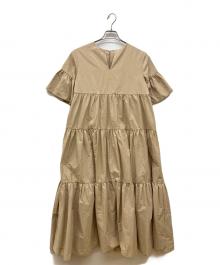 trefle（トレフル）の古着「お袖ふわっとティアードワンピース」｜ベージュ