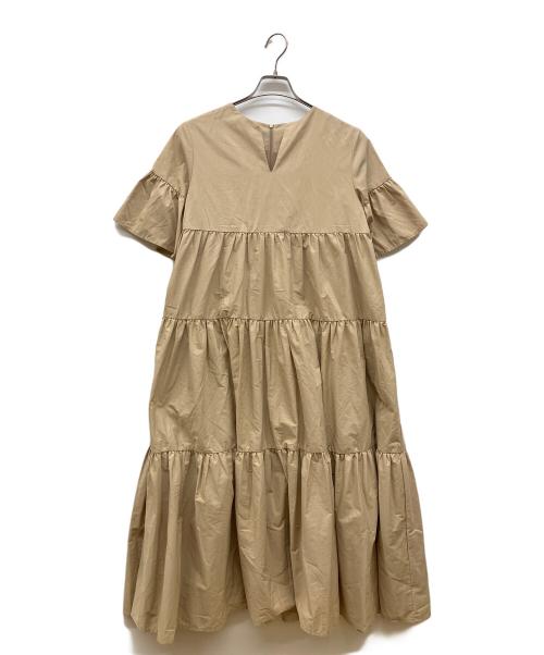 trefle（トレフル）trefle (トレフル) お袖ふわっとティアードワンピース ベージュ サイズ:FREEの古着・服飾アイテム