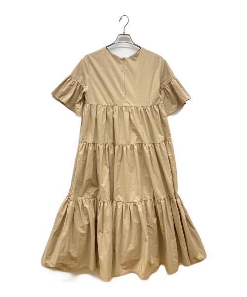 trefle（トレフル）trefle (トレフル) お袖ふわっとティアードワンピース ベージュ サイズ:FREEの古着・服飾アイテム