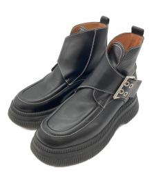 GANNI（ガニー）の古着「Creepers Monk Strap Boot」｜ブラック