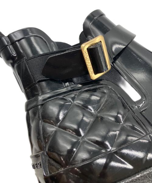 HUNTER（ハンター）HUNTER (ハンター) REFINED GLOSS QUILT CHELSEA　リファインドグロスキルテッドチェルシー ブラック サイズ:UK 5の古着・服飾アイテム