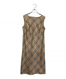 BURBERRY LONDON（バーバリーロンドン）の古着「ノバチェックノースリーブワンピース」｜ベージュ