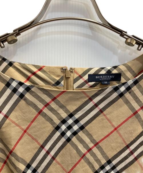 BURBERRY LONDON（バーバリーロンドン）BURBERRY LONDON (バーバリーロンドン) ノバチェックノースリーブワンピース ベージュ サイズ:13の古着・服飾アイテム