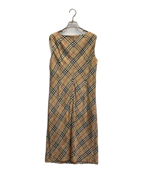 BURBERRY LONDON（バーバリーロンドン）BURBERRY LONDON (バーバリーロンドン) ノバチェックノースリーブワンピース ベージュ サイズ:13の古着・服飾アイテム