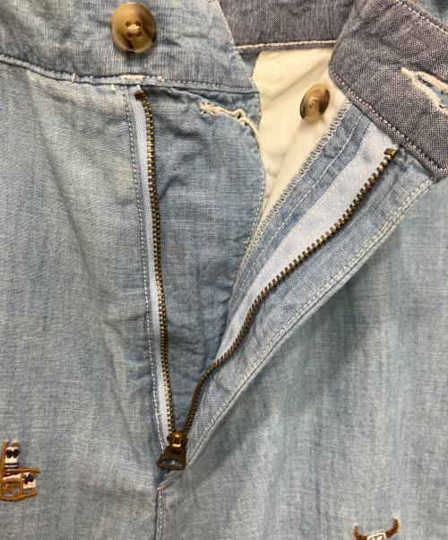 POLO RALPH LAUREN（ポロ・ラルフローレン）POLO RALPH LAUREN (ポロ・ラルフローレン) 刺繍デニムハーフパンツ インディゴ サイズ:38 未使用品の古着・服飾アイテム