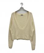 NKNITンニット）の古着「deep V cable KNIT」｜アイボリー