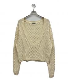 NKNIT（ンニット）の古着「deep V cable KNIT」｜アイボリー