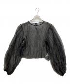 LEINWANDEラインヴァンド）の古着「Recycle Organdy Pleats Top」｜ブラック