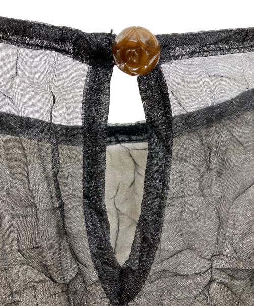 LEINWANDE（ラインヴァンド）LEINWANDE (ラインヴァンド) Recycle Organdy Pleats Top ブラック サイズ:Fの古着・服飾アイテム