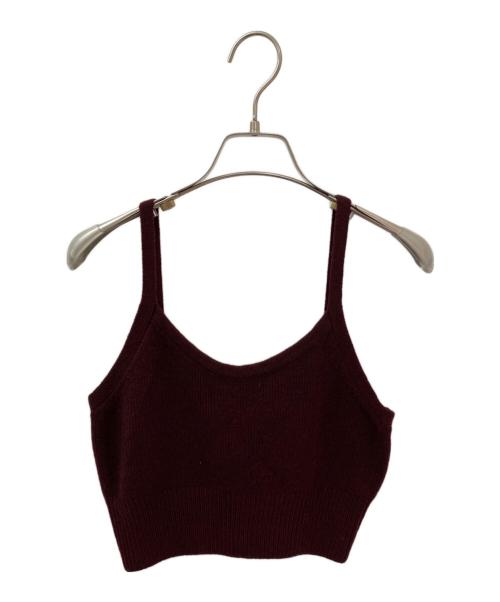 CLANE（クラネ）CLANE (クラネ) BUSTIER SET BOAT NECK KNIT CARDIGAN ボルドー サイズ:1の古着・服飾アイテム