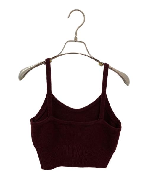 CLANE（クラネ）CLANE (クラネ) BUSTIER SET BOAT NECK KNIT CARDIGAN ボルドー サイズ:1の古着・服飾アイテム
