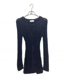 CLANE（クラネ）の古着「BACK SLIT CROCHET KNIT」｜ネイビー