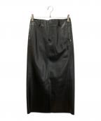 ETRE TOKYOエトレトウキョウ）の古着「フェイクレザーIラインスカート」｜ブラック