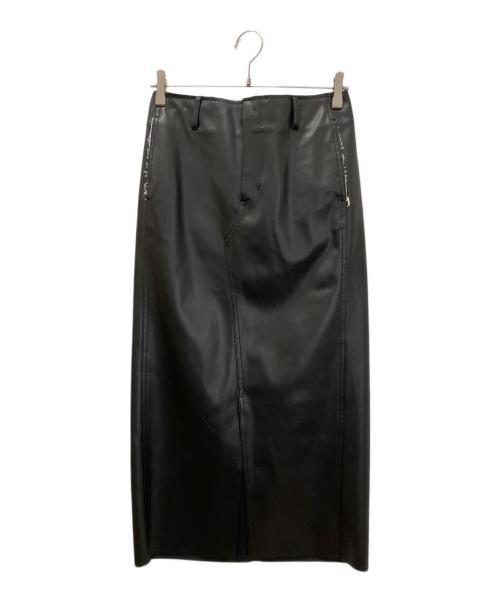ETRE TOKYO（エトレトウキョウ）ETRE TOKYO (エトレトウキョウ) フェイクレザーIラインスカート ブラック サイズ:Sの古着・服飾アイテム