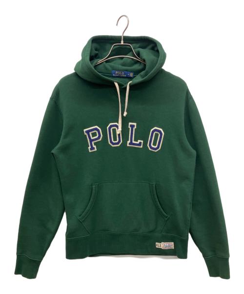 POLO RALPH LAUREN（ポロ・ラルフローレン）POLO RALPH LAUREN (ポロ・ラルフローレン) プルオーバーパーカー　ビッグロゴフーディ グリーン サイズ:Mの古着・服飾アイテム