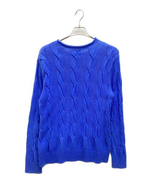 POLO RALPH LAUREN（ポロ・ラルフローレン）POLO RALPH LAUREN (ポロ・ラルフローレン) ロールネックケーブルニット ブルー サイズ:Mの古着・服飾アイテム