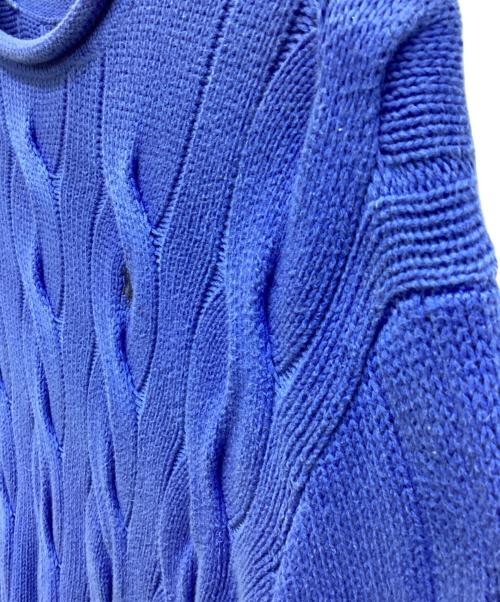 POLO RALPH LAUREN（ポロ・ラルフローレン）POLO RALPH LAUREN (ポロ・ラルフローレン) ロールネックケーブルニット ブルー サイズ:Mの古着・服飾アイテム