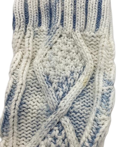 POLO RALPH LAUREN（ポロ・ラルフローレン）POLO RALPH LAUREN (ポロ・ラルフローレン) 星条旗 ケーブルニット ホワイト×ブルー サイズ:Mの古着・服飾アイテム