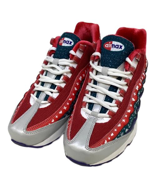 NIKE（ナイキ）NIKE (ナイキ) Air Max 95 Christmas Sweater レッド×ブルー サイズ:25の古着・服飾アイテム