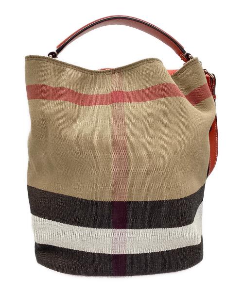 BURBERRY（バーバリー）BURBERRY (バーバリー) 2WAYショルダーバッグ ブラウン×レッドの古着・服飾アイテム