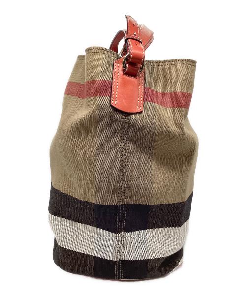 BURBERRY（バーバリー）BURBERRY (バーバリー) 2WAYショルダーバッグ ブラウン×レッドの古着・服飾アイテム