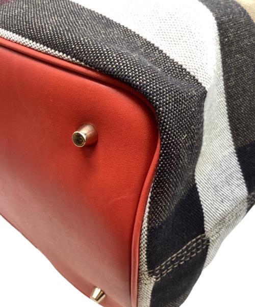 BURBERRY（バーバリー）BURBERRY (バーバリー) 2WAYショルダーバッグ ブラウン×レッドの古着・服飾アイテム